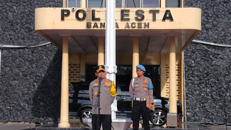 Apel Pamungkas di Polresta Banda Aceh, KBP Fahmi Ucapkan Terima Kasih Untuk Semuanya. Foto: Dok. Humas Polresta Banda Aceh