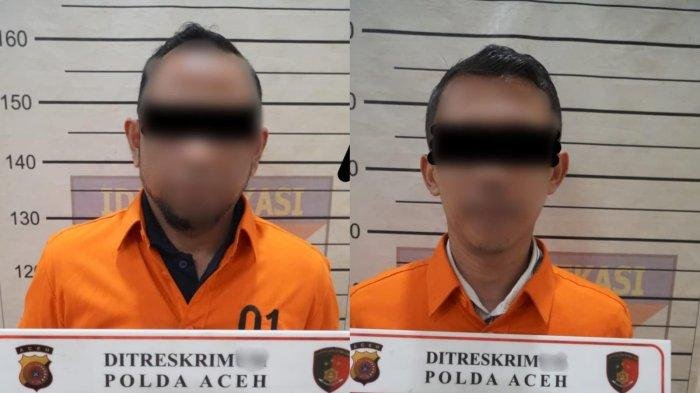Dua karyawan Bank Aceh Syariah Cabang Bener Meriah yang ditahan di Polda Aceh sejak Kamis, 15 Mei 2025.