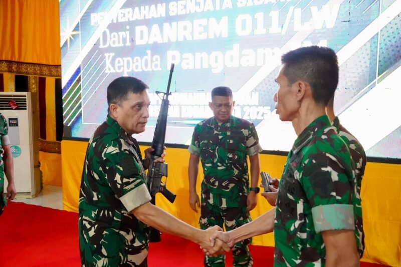 Lagi, Kodam IM menerima penyerahan satu pucuk senjata sisa konflik dari masyarakat. Foto: MC Pendam IM