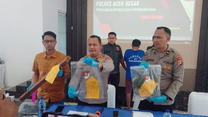 Polresta Aceh Besar Ungkap Kasus Pembunuhan di Lhoong, Pelaku Kabur ke Sumut Usai Tikam Adik Ipar. Foto: Dok. Misri/Bidhumas Polresta Banda Aceh