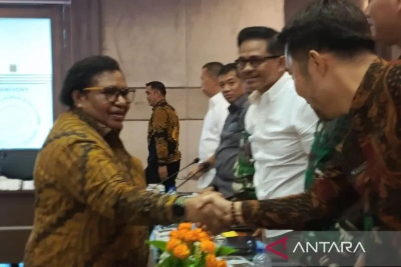 Bawaslu Kota Pangkalpinang saat mengikuti Rakor Persiapan Pilkada Ulang yang dipimpin Wakil Meteri Dalam Negeri Ribka Haluk di Pangkalpinang, Jumat. dok. ANTARA/Aprionis.