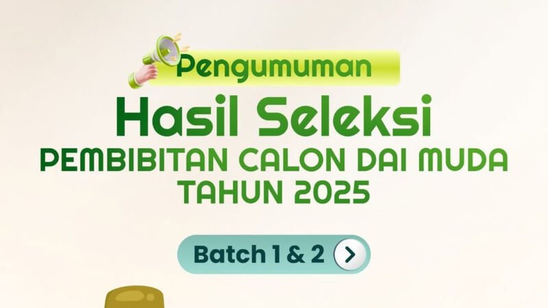 Kementerian Agama (Kemenag) mengumumkan hasil seleksi Calon Dai Muda 2025.  Dok. Kemenag RI