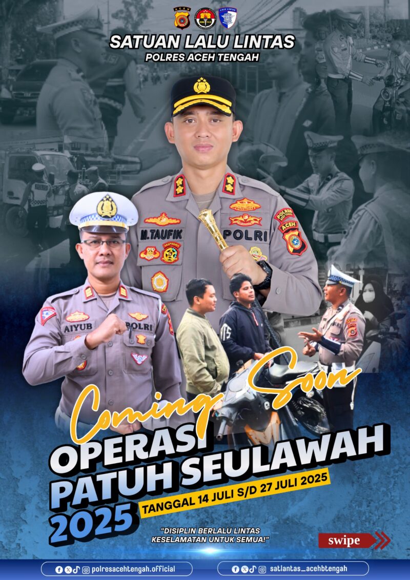 Polres Aceh Tengah Gelar Operasi Patuh, Ajak Warga Tertib Berlalu Lintas. Foto: Ist