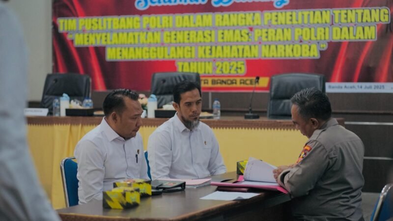 Polresta Banda Aceh Jadi Lokasi Penelitian Nasional Terkait Peran Polri Atasi Narkoba. (Foto : Dok.)