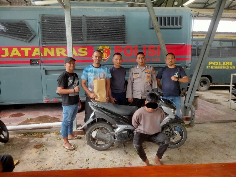 Hendak Jual Motor Curian, Pemuda Aceh Besar di Ringkus Polisi. Foto: Dok. Misri/Acehnow