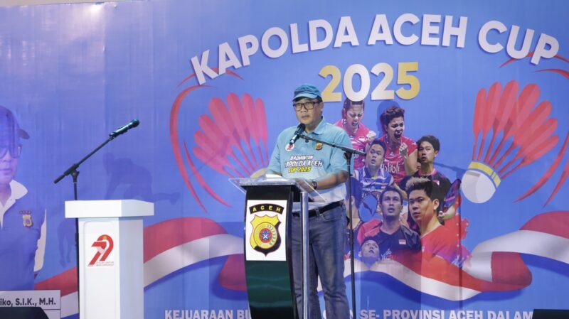 Kapolda Aceh Buka Kejuaraan Badminton Piala Bhayangkara 2025. (Foto: Dok. Misri/Acehnow).