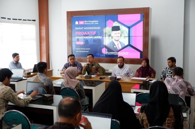 Rakor Biro PBJ Aceh: Langkah Strategis Tingkatkan Kematangan UKPBJ. Foto: Dok. Biro PBJ Setda Aceh