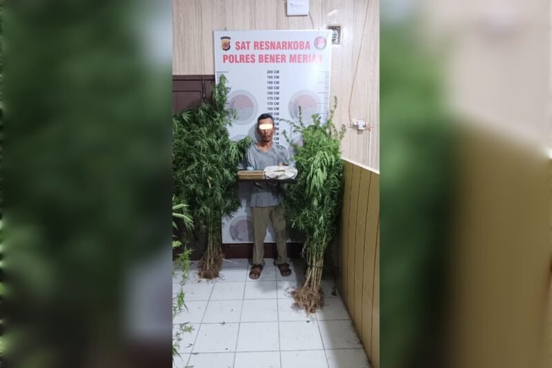 Pelaku berinisial AB (47), diamankan dalam penggerebekan pada Jumat (25/7/2025). Dok. Polres Bener Meriah