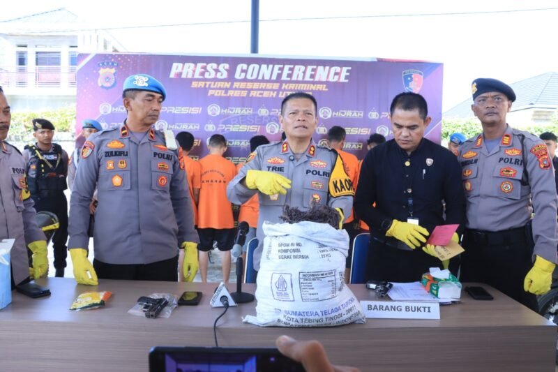 Satreskrim Polres Aceh Utara berhasil mengungkap kasus pencurian kabel seismik milik PT. Gelombang Seismic Indonesia (GSI). Dok. Polres Aceh Utara