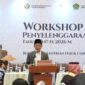 Menag saat memberi sambutan pada workshop penyelenggaraan haji 1447 H/2026 M di Jakarta. Dok. Kemenag RI