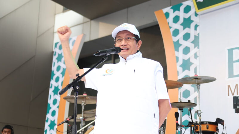 Menag Nasaruddin Umar Membuka Acara Mawlid Funwalk di Kantor Kemenag Thamrin, Minggu (24/8/2025). dok. Kemenag RI