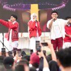 Ajang lari Merdeka Run 8.0 K ajang kolaborasi Kemenpora RI, Kemensesneg dan Seskab untuk memperingati HUT ke-80 RI di depan Istana Merdeka Jakarta, Minggu (24/8) pagi terlihat berbeda dan sangat menghibur masyarakat. (foto:gilang/kemenpora.go.id)