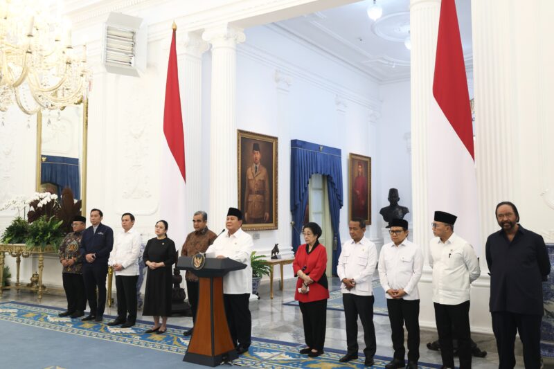 Presiden Republik Indonesia Prabowo Subianto menggelar konferensi pers di Istana Merdeka, Minggu, 31 Agustus 2025. dok. Polda Aceh