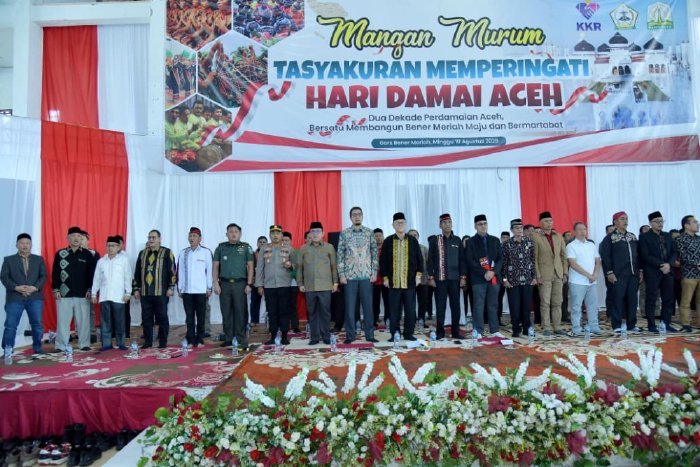 Pemkab Bener Meriah menggelar acara tasyakuran dua dekade perdamaian Aceh yang digelar ini berlangsung di GOR Pemkab Bener Meriah, tepatnya di Kampung Blang Sentang, Kecamatan Bukit, Kabupaten Bener Meriah, Aceh pada Minggu, 10 Agustus 2025. dok. Diskominfo Kab. Bener Meriah