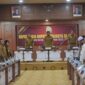 Gubernur Aceh, Muzakir Manaf didampingi Wakil Gubernur Aceh, Fadhlullah, SE, Sekda Aceh, M. Nasir Rapat Kerja Bupati/Walikota Se-Aceh di Gedung Serbaguna Setda Aceh, Senin, 08 September 2025. dok. Ist