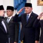 Menteri Pertahanan Republik Indonesia (Menhan RI), Sjafrie Sjamsoeddin menghadiri acara pelantikan Menteri dan Wakil Menteri Negara Kabinet Merah Putih di Istana Negara pada Senin (8/9/2025). dok. Kemenhan RI
