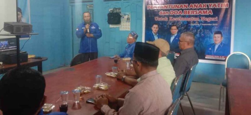 Ketua PAC Simeulue Hasdian SP saat memberikan sambutan.(Foto: AgusMuliadi)