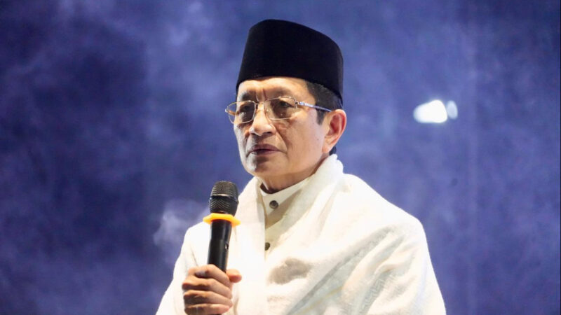 Menag beri sambutan pada Dzikir dan Doa Bersama untuk Negeri di Ponpes Al Ikhlas Assalam, Selasa (2/9/2025). dok. Kemenag RI