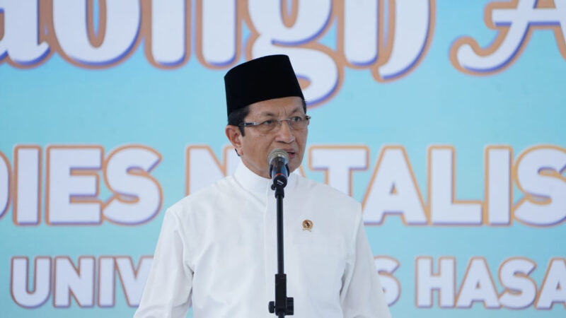 Menag saat bicara pada Tabligh Akbar Universitas Hasanuddin (UNHAS), Makassar, Sabtu (13/9/2025). dok. Kemenag RI