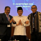 Menag Nasaruddin Umar bersama dengan Sekretaris Jenderal CCA Mathews George Chunakara (kiri) dan Ketua Umum PGI Pdt. Jacklevyn Fritz Manuputty (kanan). dok. Kemenag RI