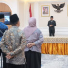 Sekretaris Jenderal Kementerian Agama, Kamaruddin Amin melantik sejumlah pejabat Eselon III di lingkungan Kemenag, bertempat di Kantor Kementerian Agama RI, Lapangan Banteng, Jakarta, Rabu (17/9/2025). dok. Kemenag RI