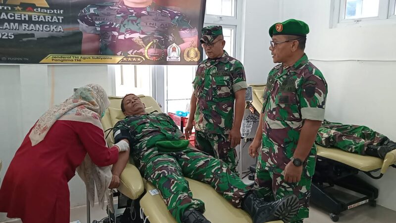 Sambut HUT Ke - 80 TNI, Kodam Iskandar Muda Gelar Donor Darah. dok. Pendam IM
