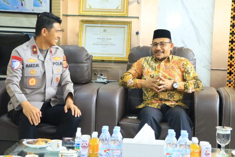 Haji Uma saat melakukan audiensi dengan Brigjen Pol Marzuki di Mapolda Aceh pada Rabu, 3 September 2025. Dok. Polda Aceh