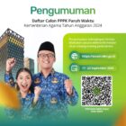 Banner pengumuman Calon PPPK Paruh Waktu 2024 di Kmenag RI. dok. Kemenag RI