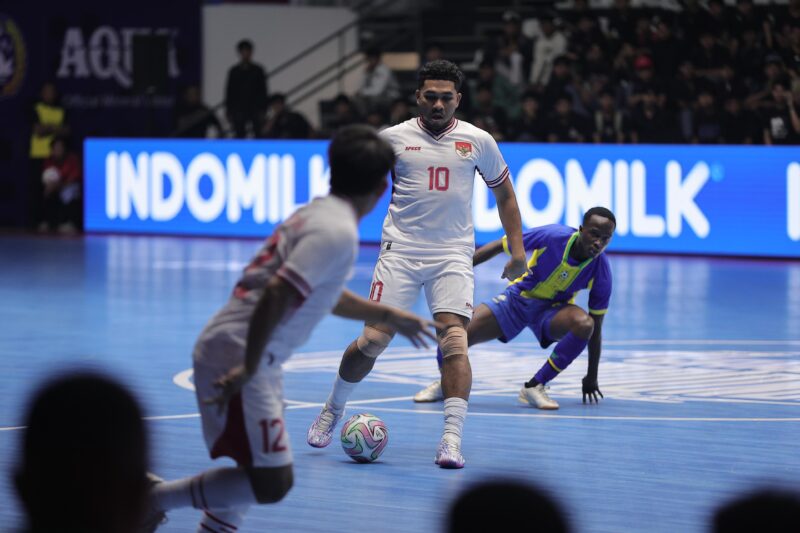 Timnas Futsal Indonesia sukses mengalahkan Tanzania 7-1 pada Garuda Championship Series Aqua Futsal Four Nations Cup 2025 di Basket Hall Senayan, Jakarta, Kamis (18/9/2025). dok. PSSI