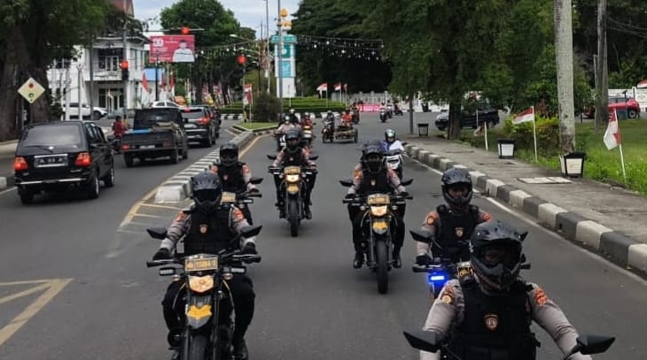 Polda Aceh menggelar patroli berskala besar untuk memastikan situasi kamtibmas tetap aman dan kondusif. dok. Polda Aceh