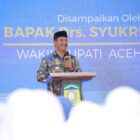 Wakil Bupati Aceh Besar Drs H Syukri A Jalil sedang memberikan arahan kepada Pengurus Daerah Badan Kontak Majelis Taklim (PD BKMT) Aceh Besar periode 2024-2029, bertempat Meuligo Bupati, Kota Jantho, Kamis (04/09/2025). dok. MC ACEH BESAR
