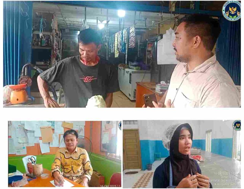 Wawancara media Acehnow dengan Suplayer, Kepala Sekolah SMA Negeri 2 Simeulue Timur dan Karyawan.(Foto: AgusMuliadi)