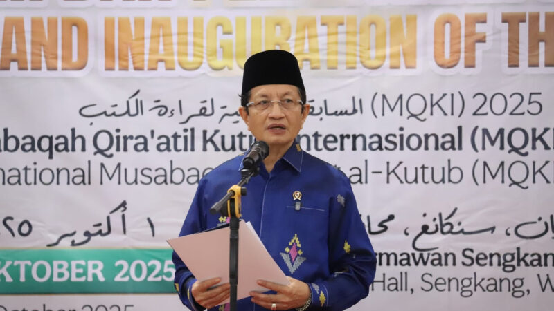 Menag Nasaruddin Umar, dalam acara Gala Dinner dan Pelantikan Dewan Hakim MQKI 2025. dok. Kemenag RI