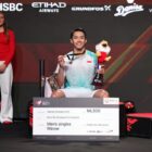 Menpora Erick mengucapkan selamat kepada Jonatan Christie yang berhasil mengharumkan nama Indonesia setelah pada pertandingan final berhasil mengalahkan unggulan pertama asal China, Shi Yu Qi dengan skor 13-21, 21-15, 21-15 di Jyske Bank Arena, Minggu (19/10) kemarin. (foto:dok/PBSI)