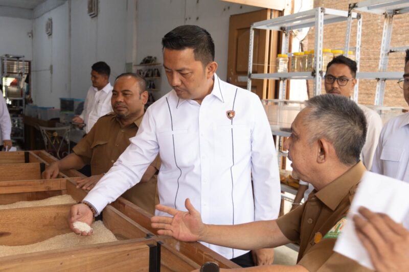 Koordinator Satgas Pengendalian Harga Beras, Dirreskrimsus Polda Aceh, Kombes Pol. Zulhir Destrian mengecek langsung harga beras di pasaran, dok. Polda Aceh