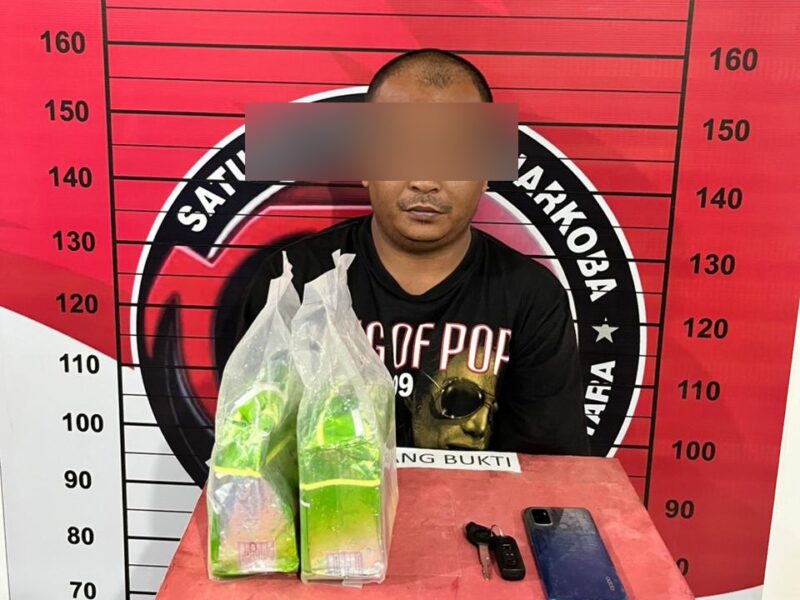 Satuan Reserse Narkoba Polres Aceh Utara meringkus seorang pria berinisial S (37), warga Kecamatan Jeumpa, Bireun, yang diketahui merupakan mantan penyanyi dan pencipta lagu Aceh yang sempat tenar melalui band Birboy. dok. Polres Aceh Utara