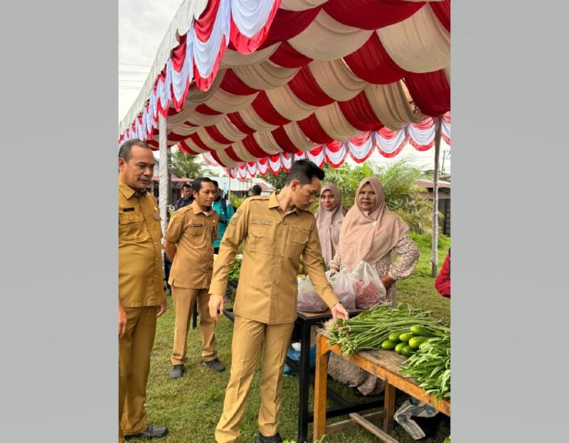 Bupati Aceh Barat, Tarmizi SP MM, turun langsung meninjau pelaksanaan pasar tani. dok. Pemkab Aceh Barat