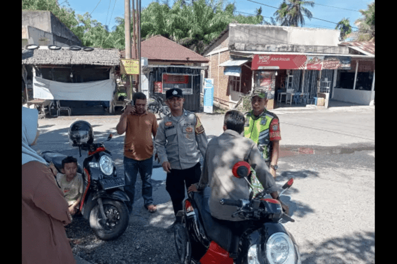 Personel Satuan Samapta Polres Aceh Barat melaksanakan Patroli Perintis Presisi di sejumlah titik wisata dan area publik dalam wilayah hukum Polres Aceh Barat, Minggu (12/10/2025). DOK. POLRES ACEH BARAT