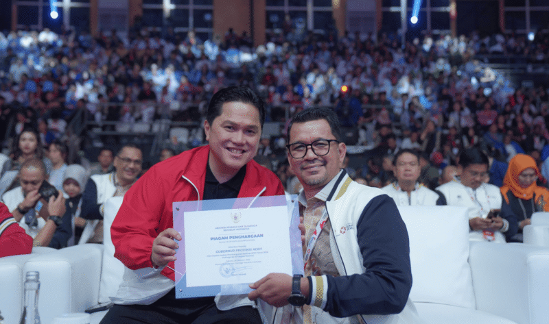 Aceh menerima Penghargaan Wirasena 2025 atas capaian Indeks Pembangunan Pemuda (IPP) Tahun 2024. dok. Ist