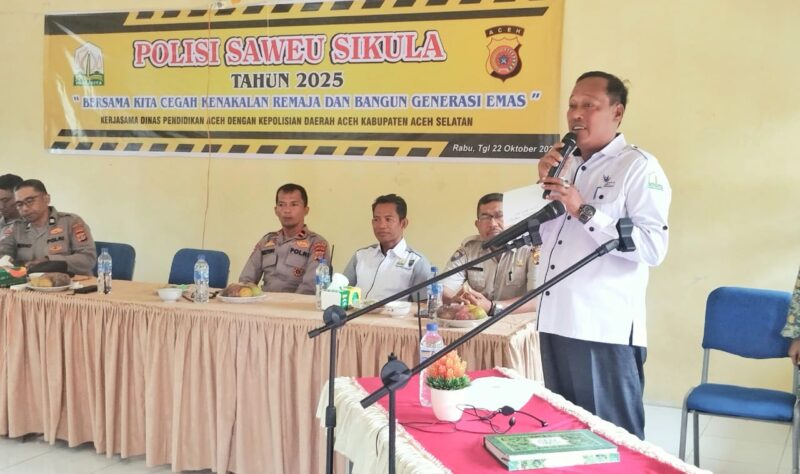 Kacabdisdik Wilayah Aceh Selatan, Annadwi memberikan kata sambutan sekaligus membuka kegiatan 