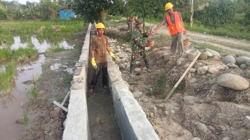 Kodam Iskandar Muda dan BWS Sumatera I bersinergi bangun Jaringan Irigasi Tersier di Aceh Utara. dok. Pendam IM