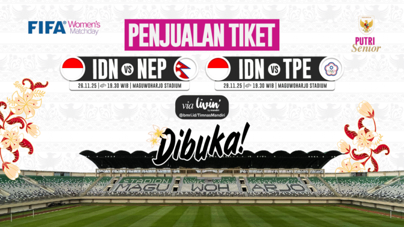 Banner Harga Tiket Dua Pertandingan Timnas Putri di FIFA Womens's Matchday. dok. PSSI