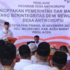 Bupati Aceh Barat, diwakili oleh Asisten Pemerintahan dan Keistimewaan Aceh, Setdakab, Ifan Murdani, menghadiri kegiatan penilaian calon desa anti korupsi tingkat Provinsi Aceh tahun 2025 di Desa pasi Pinang, Kecamatan Meureubo pada Rabu (5/11/2025). dok. Pemkab Aceh Barat