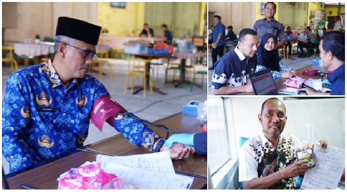 Pegawai Sekretariat DPRA mengikuti kegiatan Donor Darah Tahap I Tahun 2026 yang digelar di lingkungan Kantor DPRA, Banda Aceh, Kamis (29/1/2026). Foto: Dok. DPRA