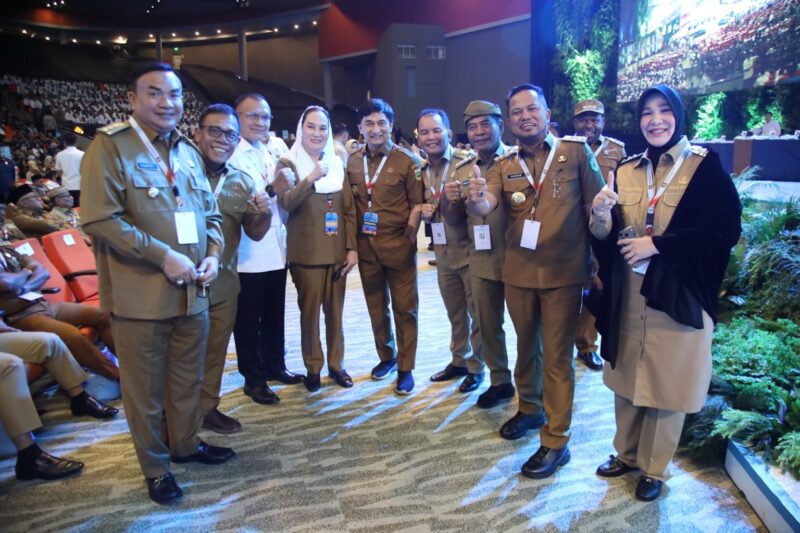 Wali Kota Banda Aceh Illiza Sa’aduddin Djamal bersama unsur forkopimda menghadiri Rakornas Pemerintah Pusat dan Daerah di SICC Sentul, Bogor, Senin (2/2/2026). Foto: Dok. Humas Pemko Banda Aceh