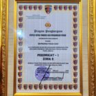 Piagam penghargaan dari Kadivpropam Polri yang diterima Bidpropam Polda Aceh pada Rakernis Propam Polri 2026 di Gedung Presisi III Divpropam Polri, Jumat (13/2/2026). Foto: Dok. Istimewa 