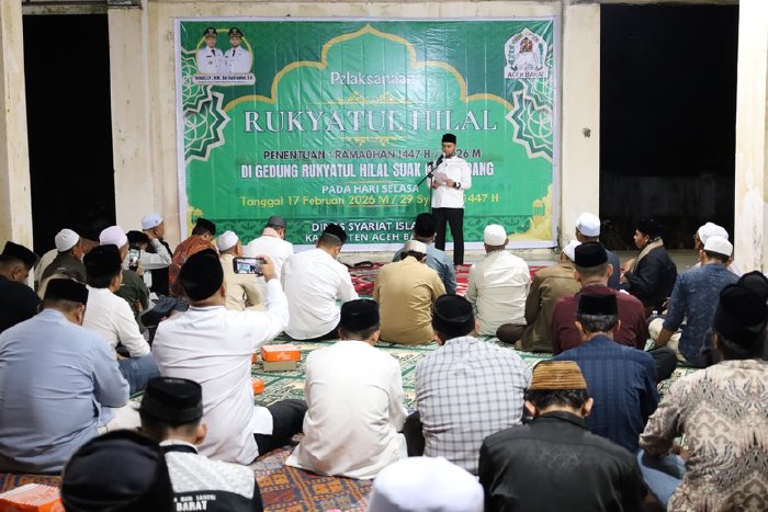 Wakil Bupati Aceh Barat Said Fadheil menghadiri kegiatan rukyatul hilal penentuan 1 Ramadhan 1447 H, Selasa (17/2/2026). Foto: Dok. Istimewa