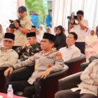 Kapolda Aceh Marzuki Ali Basyah menghadiri peresmian dan penyerahan mock-up pesawat Garuda Indonesia di UPT Asrama Haji Embarkasi Aceh, Banda Aceh, Minggu (15/2/2026). Foto: Dok. Istimewa