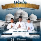 Menteri Ekonomi Kreatif RI, Teuku Riefky Harsya, didampingi Wali Kota Lhokseumawe Sayuti Abubakar dan Wakil Wali Kota Lhokseumawe Husaini, menghadiri pembukaan Bazar Ramadhan 2026 di Lapangan Hiraq, Rabu (25/2/2026), dengan tema “Ramadhan Berkah, Ekonomi Kreatif Tumbuh”. Foto: Dok. Istimewa