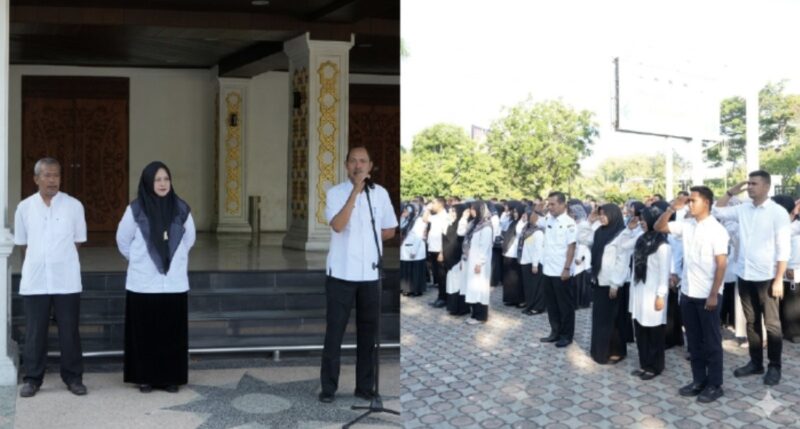 Suasana apel perdana hari pertama kerja pasca Lebaran di halaman Sekretariat DPRA, Rabu (25/3/2026). Foto: Dok. DPRA